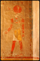 Wandmalereien im oberen Teil des Tempels