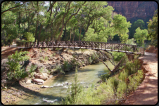 Brücke über den Virgin River auf  dem Kayenta Trail
