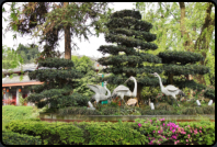 Kranich-Skulpturen im Lidui-Park