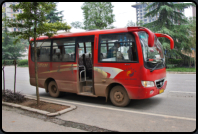 Der Bus, mit dem wir von Baodingshan nach Dazu gefahren sind