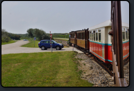 Nostalgische Fahrt mit der Schmalspurbahn von Port Zelande nach West Repart