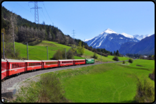 Die Albulabahn bei Bad Alvaneu