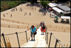 Die Treppe zum Gipfel der "Dune du Pilat"