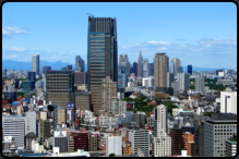 Blick vom Tokyo Tower über die Stadt