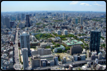 Blick vom Tokyo Tower über die Stadt