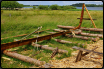 Nachbau eines Wikingerschiffes im Museumsdorf Haithabu