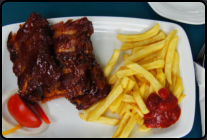 Baby Back Ribs with French Fries